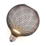 Osram Decor Plat Lamp In Metaal Behuizing LED E27 Globe Mat Zwart 3.5W 300lm - 827 Zeer Warm Wit | Vervangt 25W