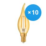 Voordeelpak 10x Ledvance Vintage 1906 LED E14 Kaars Goud 1.5W 120lm - 824 Zeer Warm Wit | Vervangt 15W