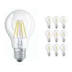 Voordeelpak 10x Ledvance CLASSIC LED E27 Peer Filament Helder 4W 470lm - 840 Koel Wit | Vervangt 40W