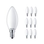 Voordeelpak 10x Philips Corepro LED Kaars E14 Mat 4.3W 470lm - 827 Zeer Warm Wit | Vervangt 40W