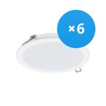 Voordeelpak 6x Philips LED Downlight DN065B Metaal Wit 12W 1200lm 110D - 830 Warm Wit | 175mm - Zaagmaat 150mm - IP20