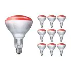 Voordeelpak 10x Philips BR125 IR 250W E27 230-250V Rood