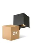 Duopak D'Lite LED Wandlamp Elingen Aluminium Zwart 4.9W 290lm - 830 Warm Wit | Bewegingssensor